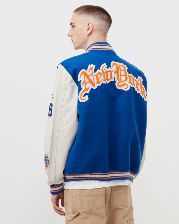 KNICKS WOOL AND LEATHER JACKET