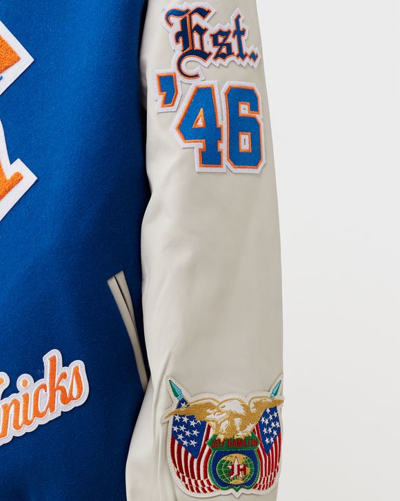 KNICKS WOOL AND LEATHER JACKET