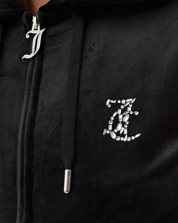 WMNS CLASSIC VELOUR HOODIE WITH DIAMANTE BRANDING