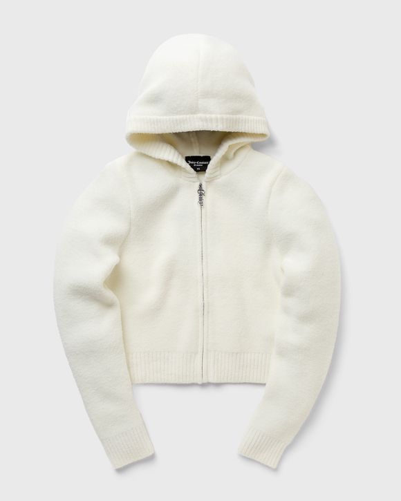 WMNS LAVENDER HOODIE KNITTED RIB ZIP CHARM HOODIE
