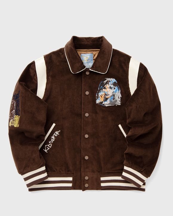 Washed Corduroy Embroidered Faces Jacket