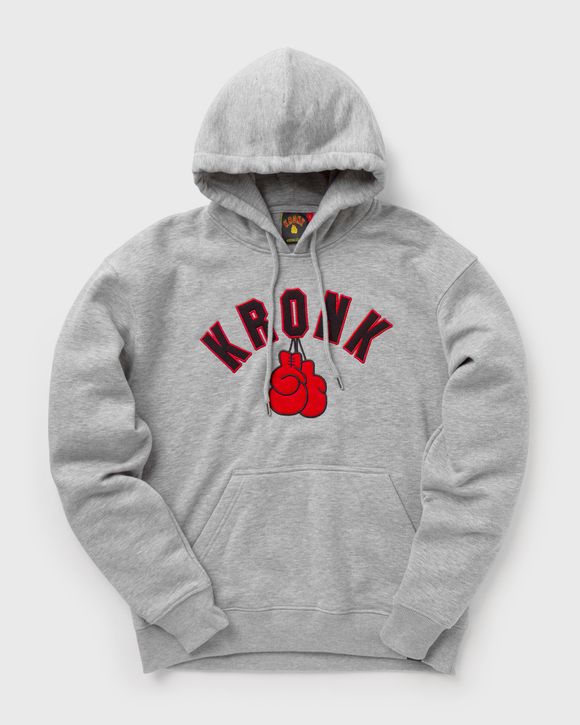 Gloves Applique Hoodie Regular Fit Sports Grey