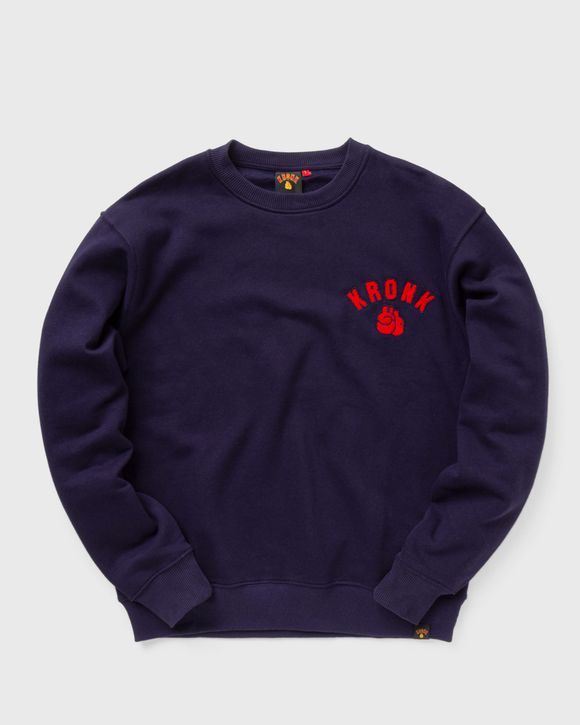 One Colour Gloves Towelling Applique Logo Sweatshirt Regular Fit Navy