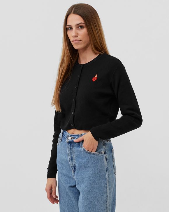 WMNS shrunken cardi black emblazed