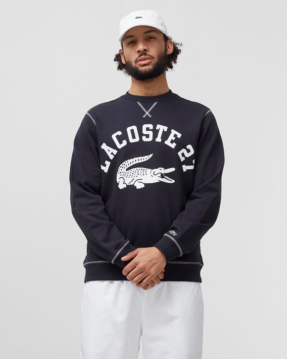 Crew Neck Lacoste 27 Print Fleece Sweatshirt
