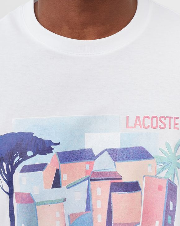 Crew Neck Landscape Print Cotton Tee