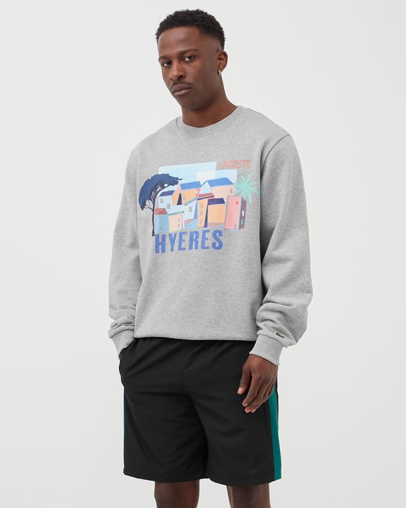 Crew Neck Landscape Print Fleece Sweatshirt