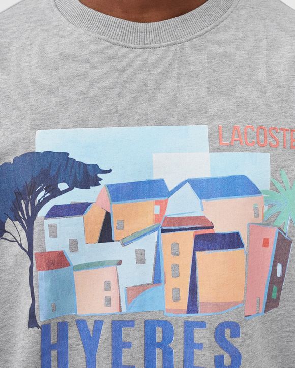 Crew Neck Landscape Print Fleece Sweatshirt