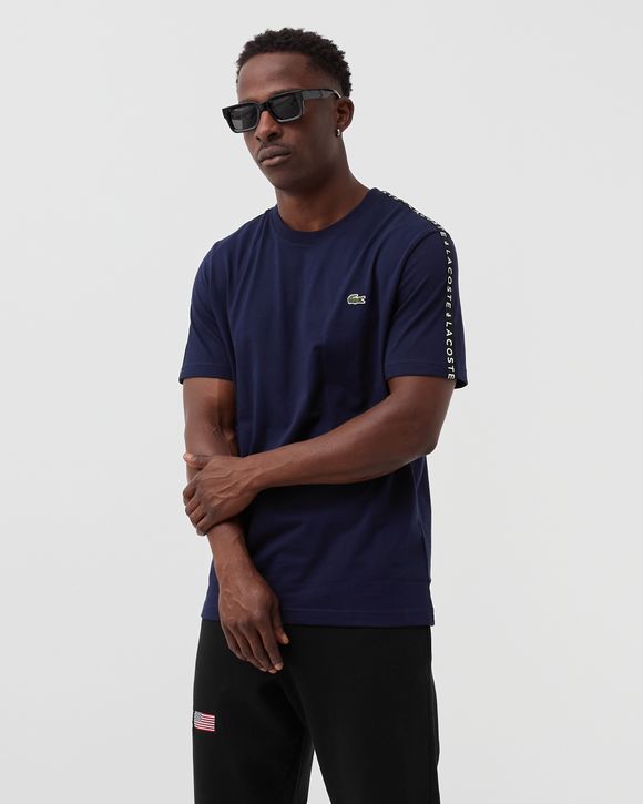 Crewneck Print Striped Cotton TEE