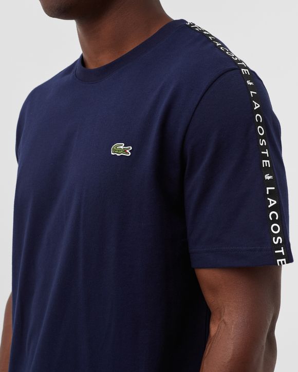 Crewneck Print Striped Cotton TEE