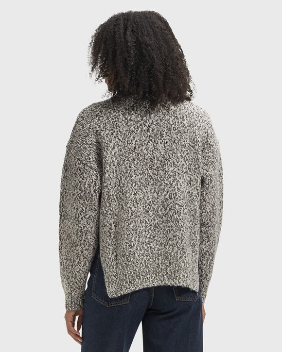High Neck Mercerized Wool Knit Sweater
