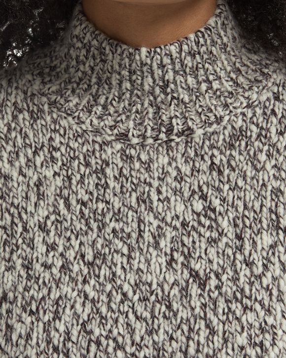High Neck Mercerized Wool Knit Sweater