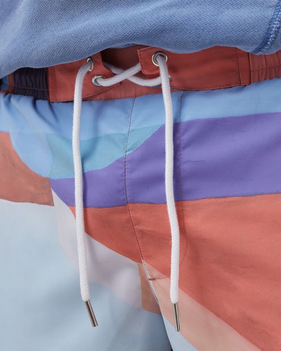 Lace-Up Waist Print Swimming Trunks