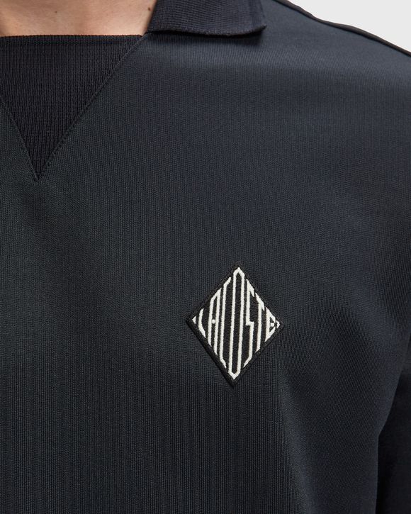 Loose Fit Badge Accent Fleece Polo Shirt