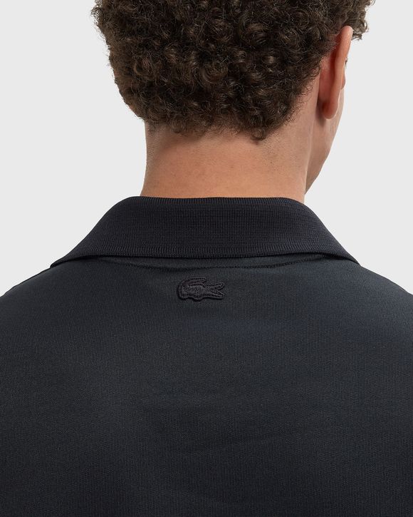 Loose Fit Badge Accent Fleece Polo Shirt