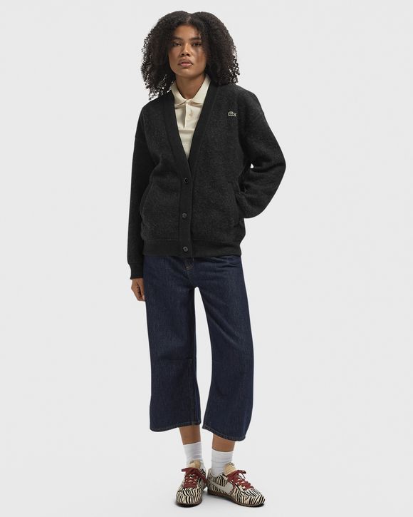 Oversized Boiled Wool Knit Cardigan