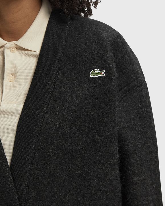 Oversized Boiled Wool Knit Cardigan