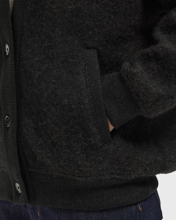 Oversized Boiled Wool Knit Cardigan