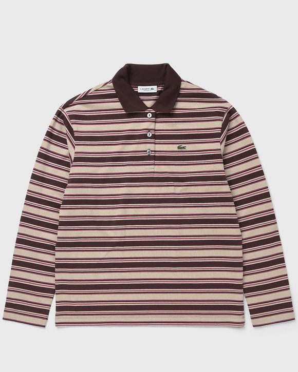 Oversized Striped Long Sleeved Polo Shirt