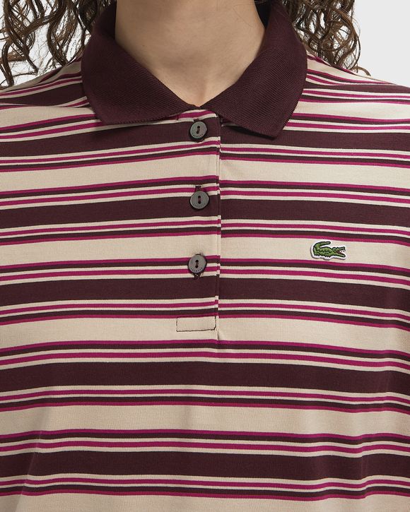 Oversized Striped Long Sleeved Polo Shirt