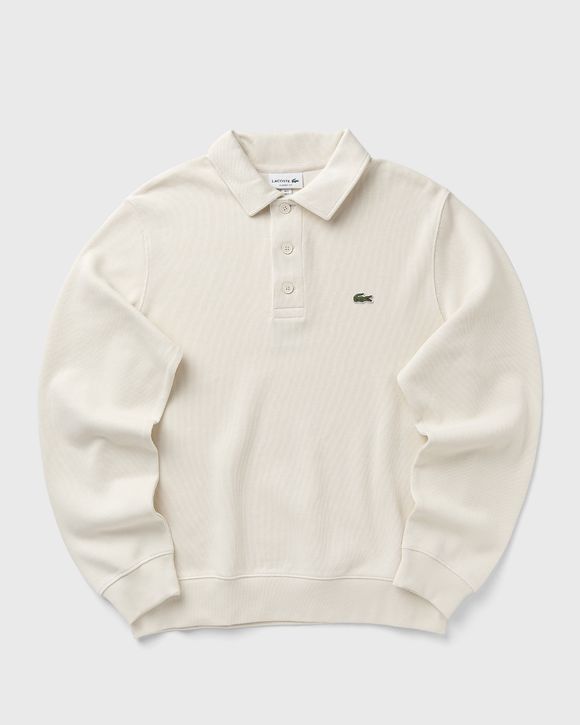 Ribbed Cotton Polo Collar Sweatshirt