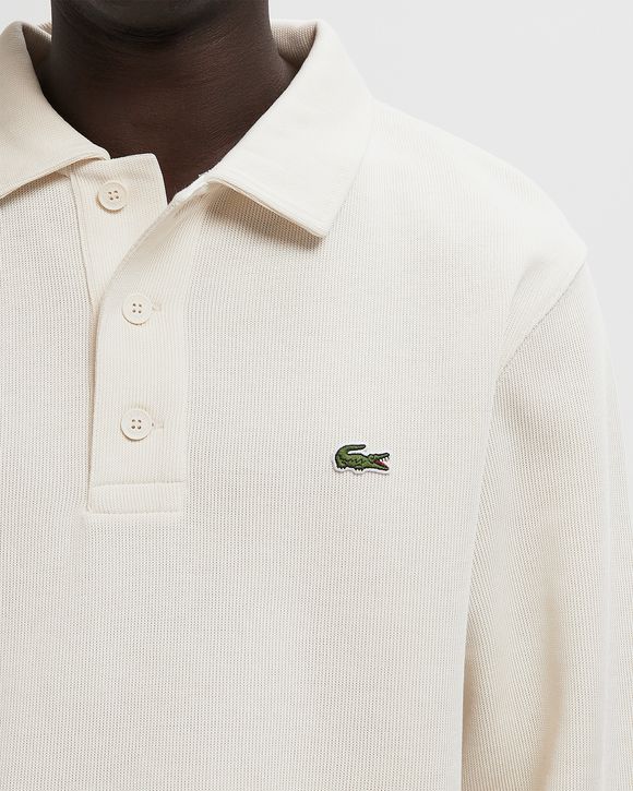 Ribbed Cotton Polo Collar Sweatshirt