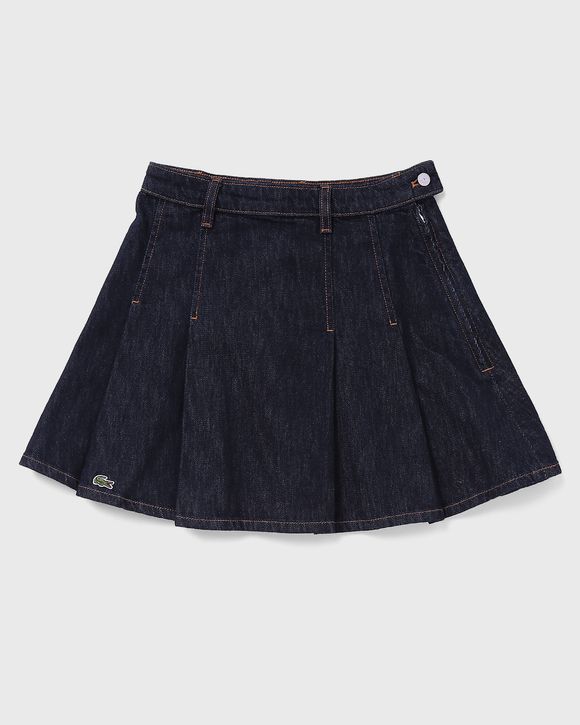 Short Pleated Denim Skirt