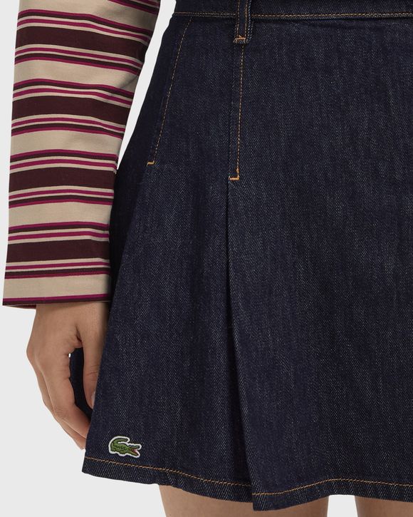 Short Pleated Denim Skirt