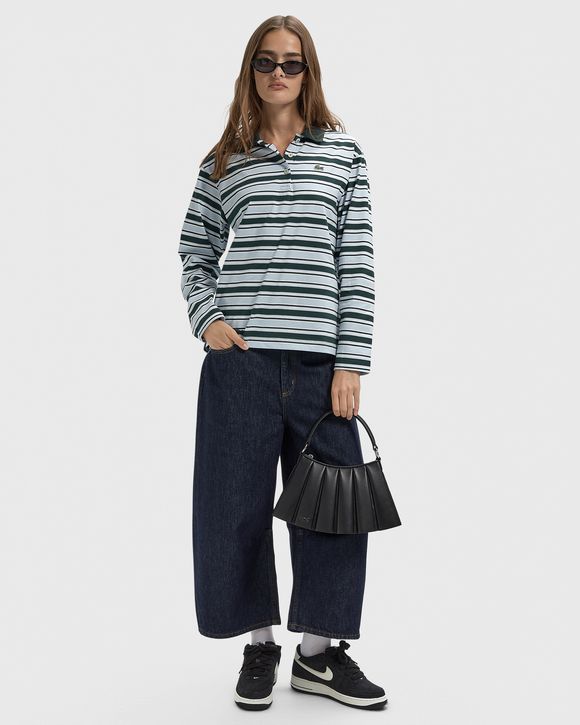 Striped Long Sleeved Polo Shirt