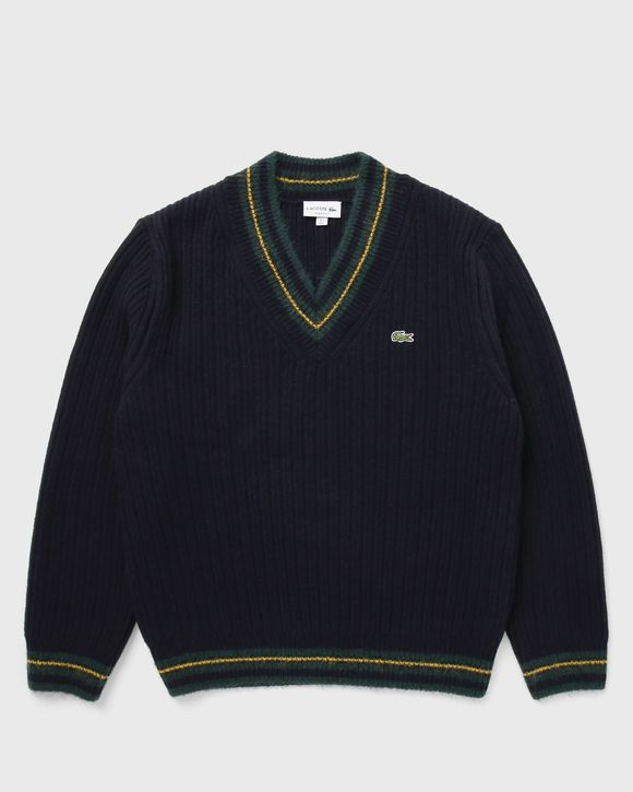 Striped Wool V Neck Sweater
