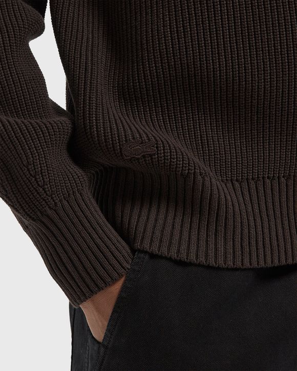 Pearl Rib Knit Badge Accent Sweater