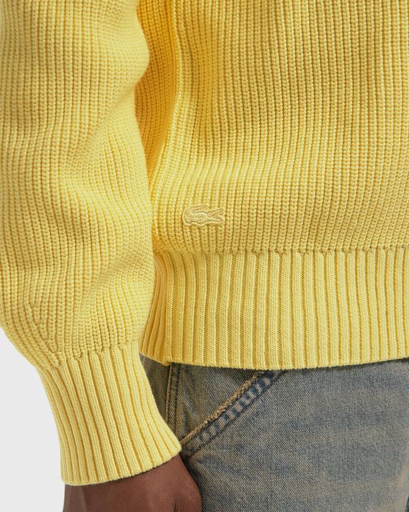 Pearl Rib Knit Badge Accent Sweater