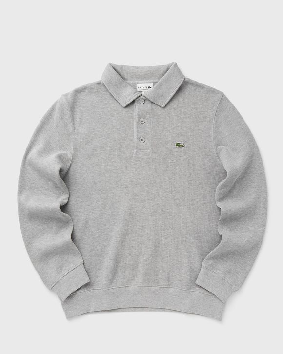 Ribbed Cotton Polo Collar Sweatshirt