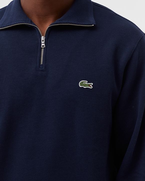 Zip-Up High Neck Interlock Sweatshirt