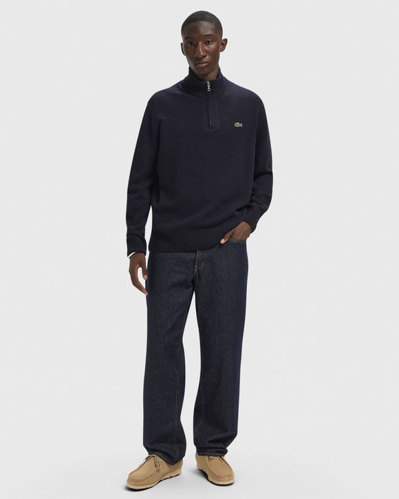 Zipped High Neck Wool Sweater