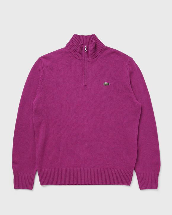 Zipped High Neck Wool Sweater
