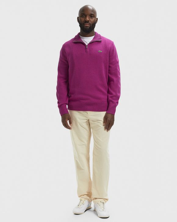 Zipped High Neck Wool Sweater