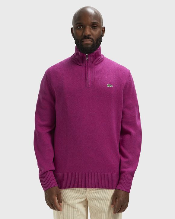 Zipped High Neck Wool Sweater