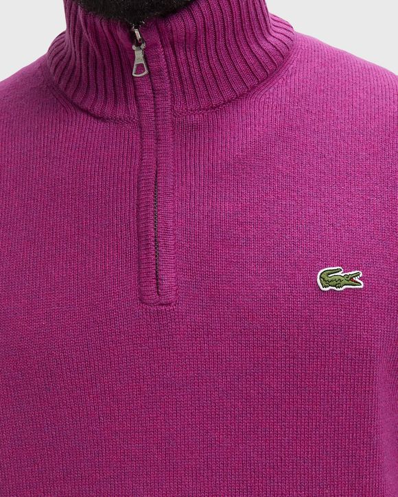 Zipped High Neck Wool Sweater