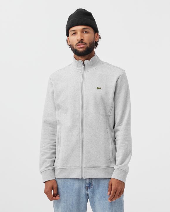 Zippered Stand-Up Collar Piqué Fleece Jacket