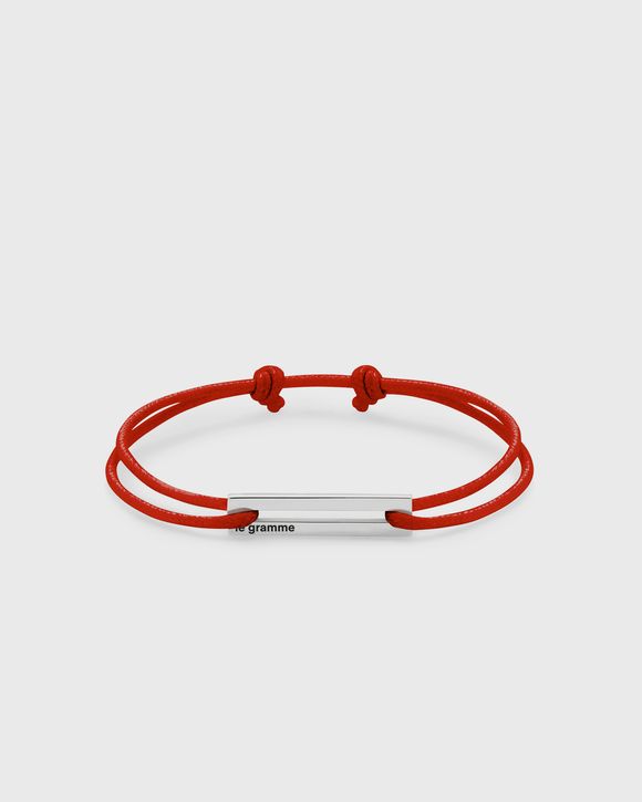 1.7g-polished sterling silver-red cord-bracelet