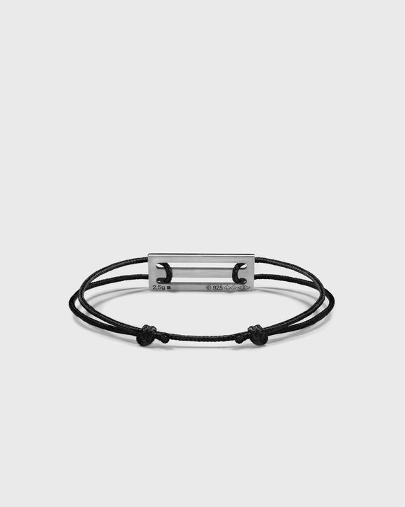 2.5g polished sterling silver royal blue lacquered cord bracelet