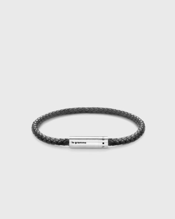 7G ANTHRACITE LEATHER CABLE BRACELET