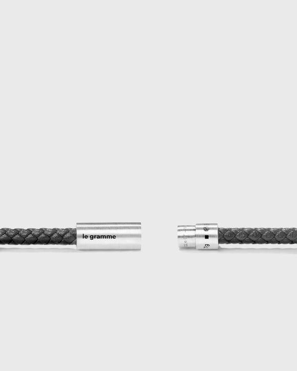 7G ANTHRACITE LEATHER CABLE BRACELET