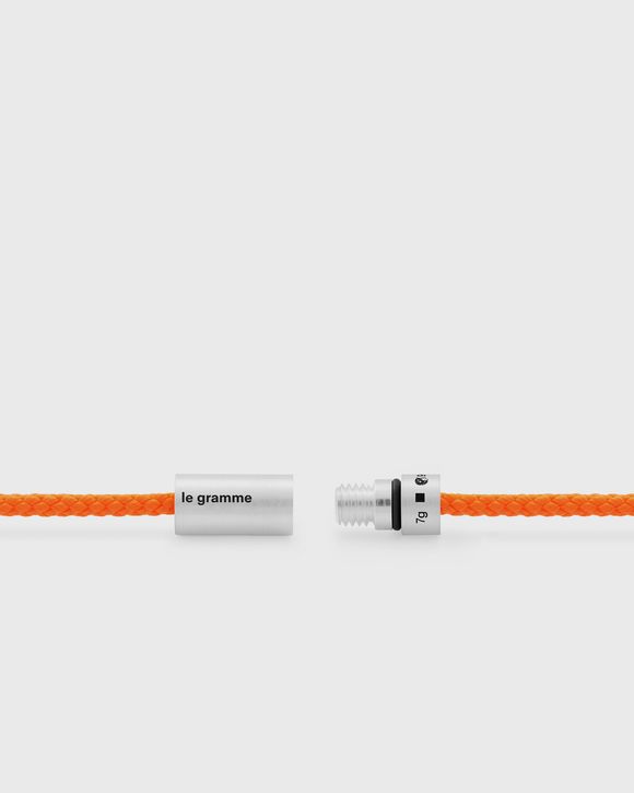 7g-brushed sterling silver-orange nato-cable-bracelet