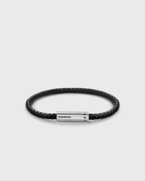 7g black leather cable bracelet