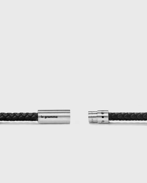 7g black leather cable bracelet