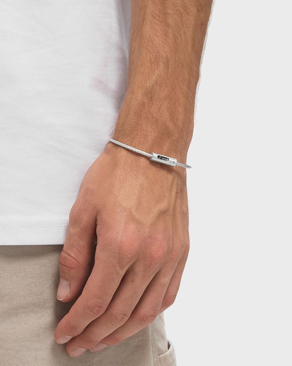 9g brushed sterling silver punched cable bracelet
