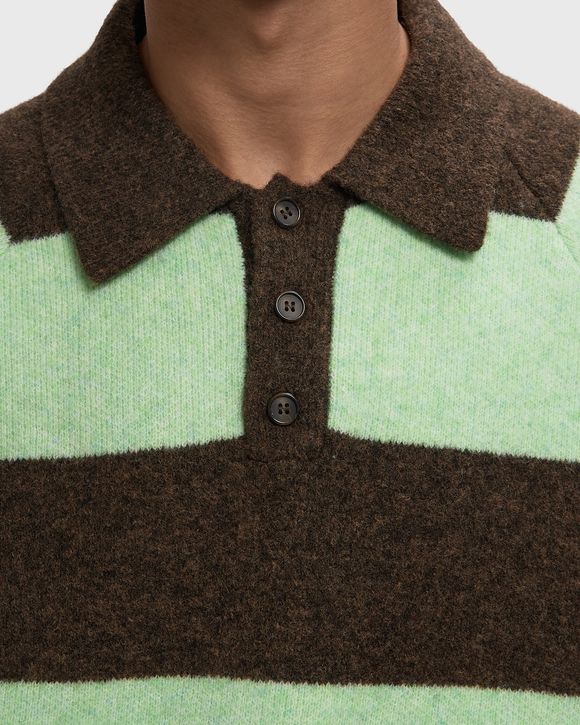 Striped Melange Knitted Polo