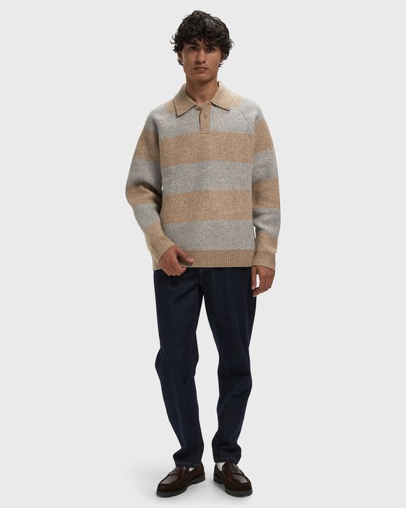 Striped Melange Knitted Polo
